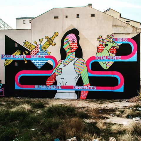 For Madrid Street Art Project, 2015 was full of interesting projects of street art such as this one! #thestreetisourgallery #isupportstreetart #walls #MSAP #madrid #streetart #photooftheday #madridstreetartproject