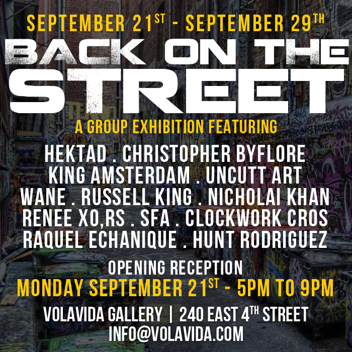 Group exhibition “BACK ON THE STREET” New York, EEUU
