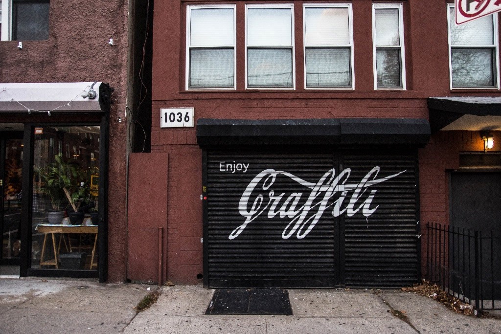 Bedford Avenue in Brooklyn, 'Enjoy Graffiti