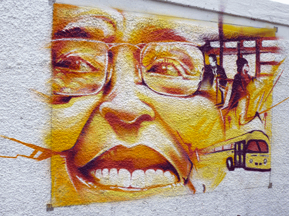 A new mural in Paris for Rosa Parks Day and to celebrate a new “Rosa Parks” train station.