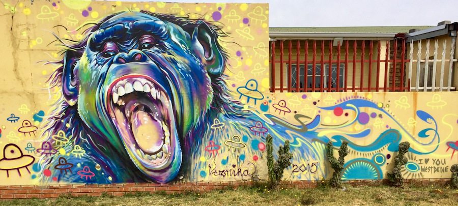 Bonobo mural – part of the Westdene Graffiti Project in Johannesburg 