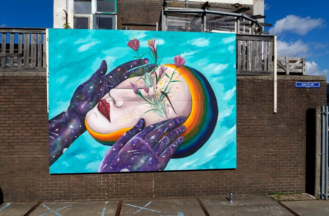 Blooming consciousness wall in Amsterdam