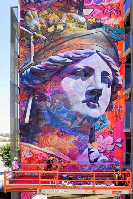 PichiAvo paint a 125m2 mural of Athena in Barcelona - I Support Street ...